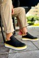 CH979 Santoni Erkek Günlük Bağcıklı Cilt Spor Sneaker Ayakkabı CBT - Siyah/Sarı Erkek Ayakkabı CH979 Santoni Erkek Günlük Bağcıklı Cilt Spor Sneaker Ayakkabı CBT - Siyah/Sarı – Chekich Erkek Ayakkabı