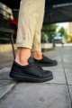 CH979 Santoni Erkek Günlük Bağcıklı Cilt Spor Sneaker Ayakkabı CST - Siyah – Chekich Erkek Ayakkabı