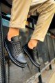 CH979 Santoni Erkek Günlük Bağcıklı Cilt Spor Sneaker Ayakkabı CST - Siyah – Chekich Erkek Ayakkabı
