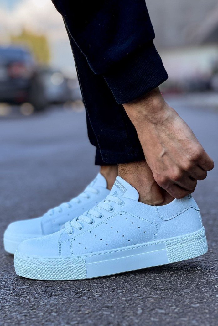 CH983 Tennis Erkek Günlük Bağcıklı Cilt Spor Sneaker Ayakkabı CBT - Beyaz CH983 Tennis Erkek Günlük Bağcıklı Cilt Spor Sneaker Ayakkabı CBT - Beyaz