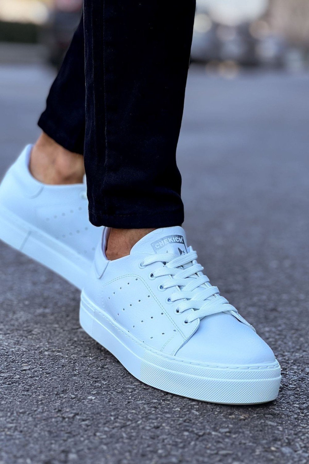 CH983 Tennis Erkek Günlük Bağcıklı Cilt Spor Sneaker Ayakkabı CBT - Beyaz Erkek Ayakkabı CH983 Tennis Erkek Günlük Bağcıklı Cilt Spor Sneaker Ayakkabı CBT - Beyaz – Chekich Erkek Ayakkabı