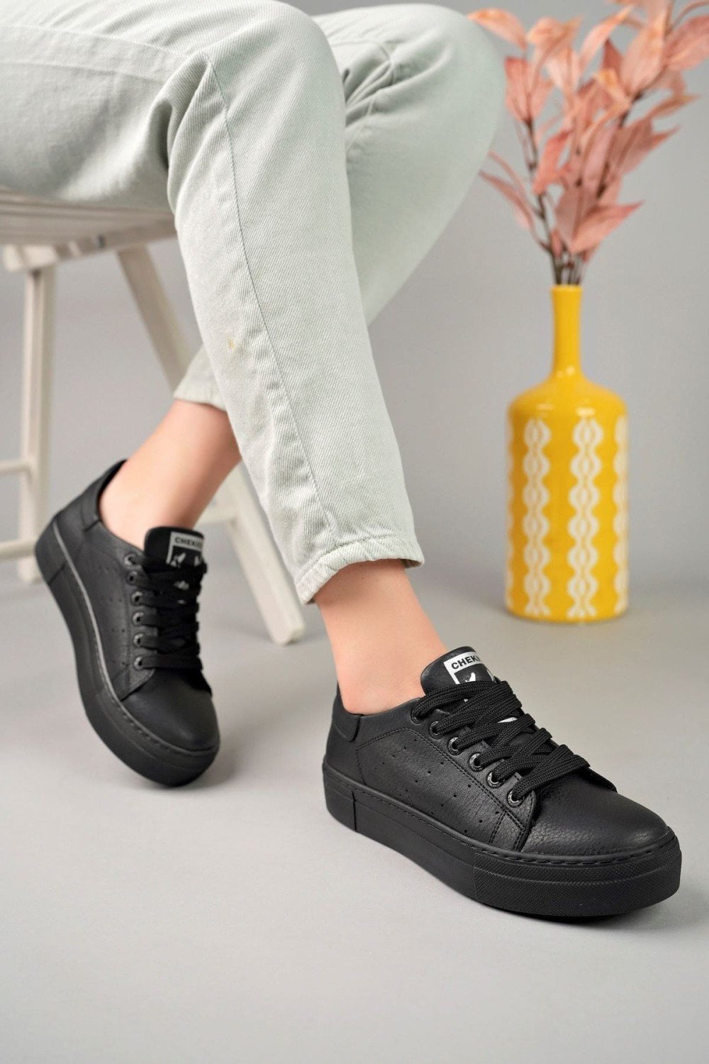 CH983 Tennis Erkek Günlük Bağcıklı Cilt Spor Sneaker Ayakkabı CST - Siyah Erkek Ayakkabı CH983 Tennis Erkek Günlük Bağcıklı Cilt Spor Sneaker Ayakkabı CST - Siyah – Chekich Erkek Ayakkabı