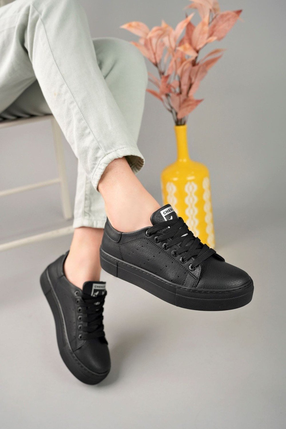 CH983 Tennis Erkek Günlük Bağcıklı Cilt Spor Sneaker Ayakkabı CST - Siyah Erkek Ayakkabı CH983 Tennis Erkek Günlük Bağcıklı Cilt Spor Sneaker Ayakkabı CST - Siyah – Chekich Erkek Ayakkabı