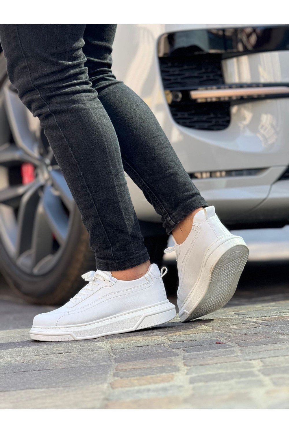 CH987 Second Edition Erkek Günlük Bağcıklı Cilt Spor Sneaker Ayakkabı CBT - Beyaz – Chekich Erkek Ayakkabı