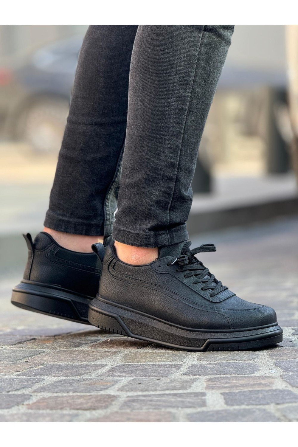 CH987 Second Edition Erkek Günlük Bağcıklı Cilt Spor Sneaker Ayakkabı CST - Siyah – Chekich Erkek Ayakkabı