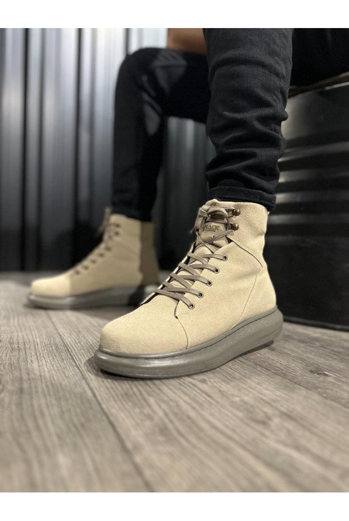 KN-B080 Erkek Spor Günlük Bağcıklı Süet Bot SVT - Vizon