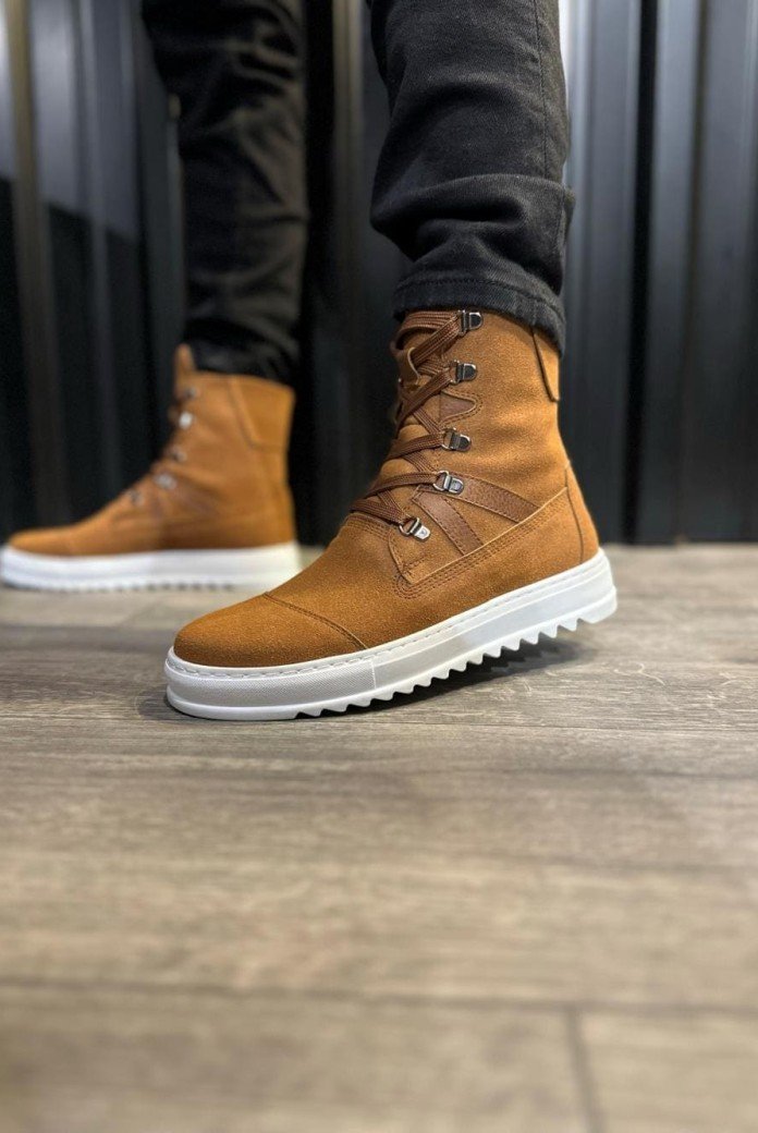 KN-B12 Erkek Spor Günlük Bağcıklı Süet Bot CBT - Taba
