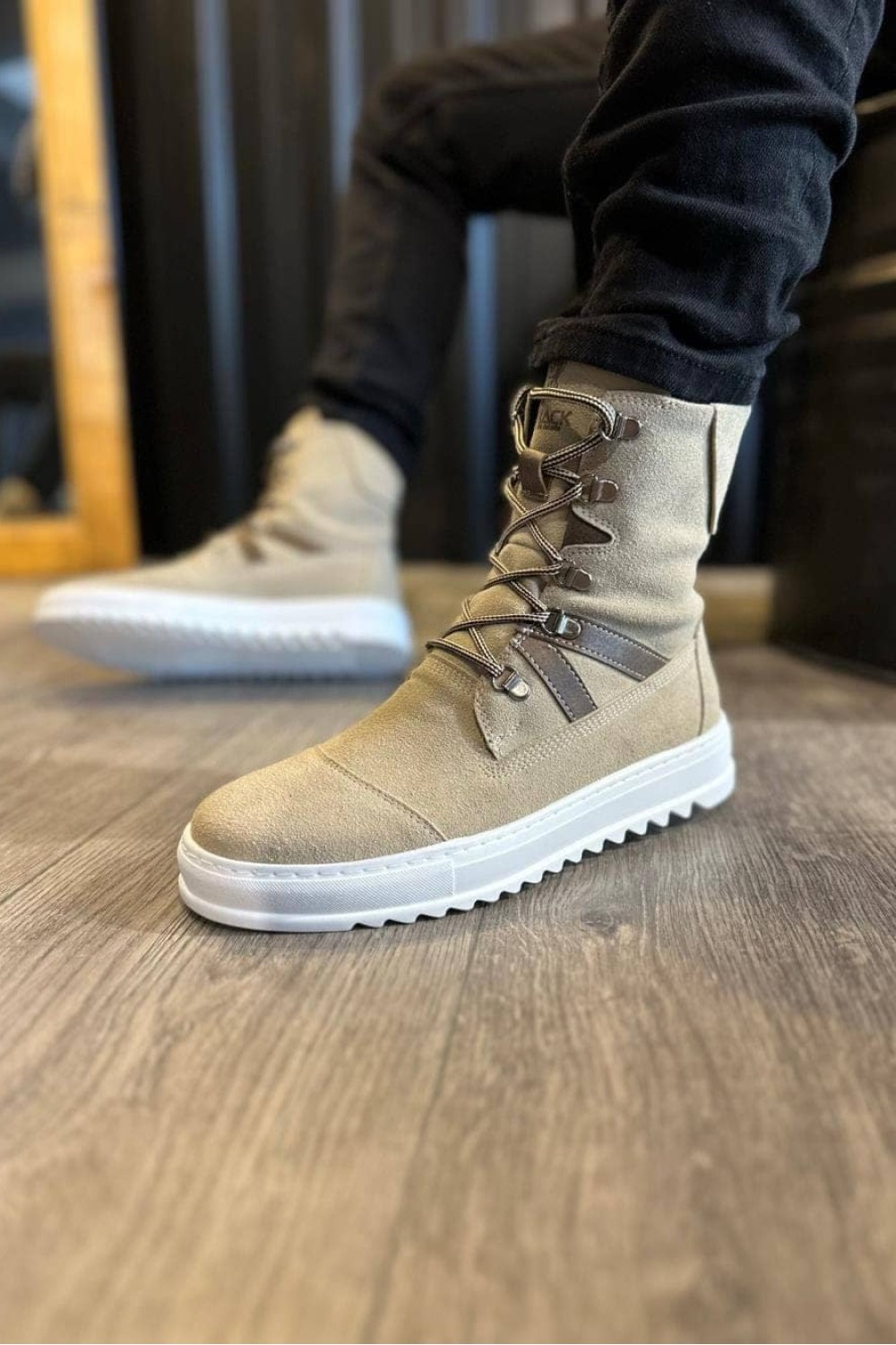 KN-B12 Erkek Spor Günlük Bağcıklı Süet Bot CBT - Vizon – Knack Erkek Ayakkabı