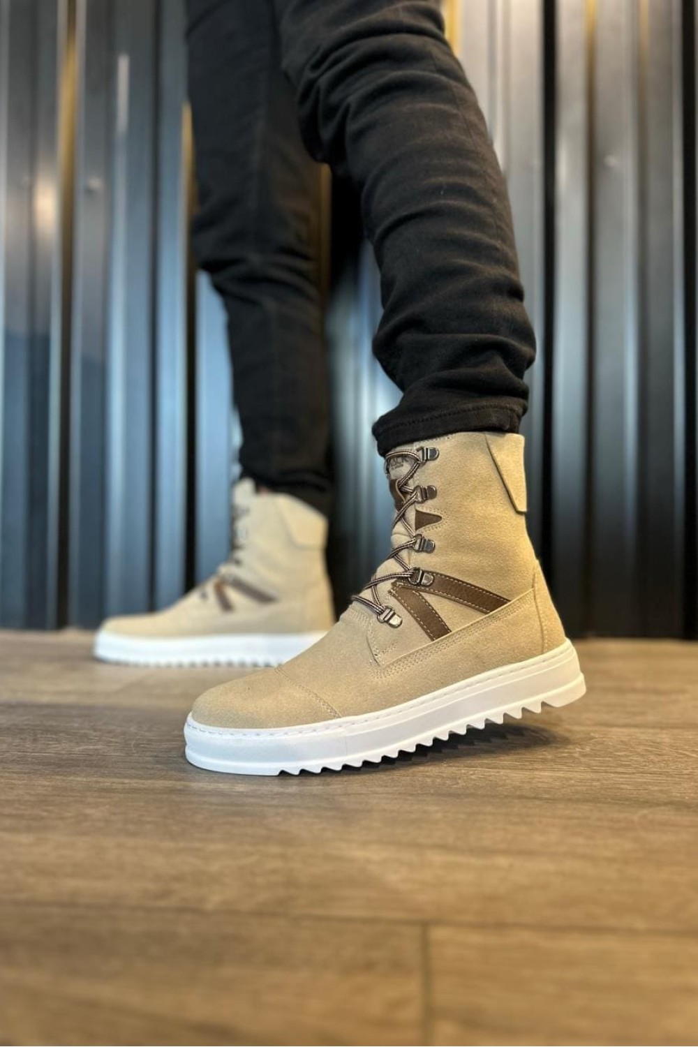 KN-B12 Erkek Spor Günlük Bağcıklı Süet Bot CBT - Vizon – Knack Erkek Ayakkabı