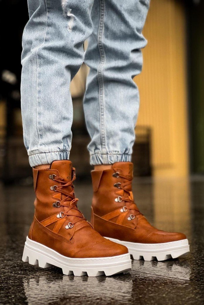 KN-B14 Erkek Spor Günlük Bağcıklı Cilt Bot CBT - Taba KN-B14 Erkek Spor Günlük Bağcıklı Cilt Bot CBT - Taba