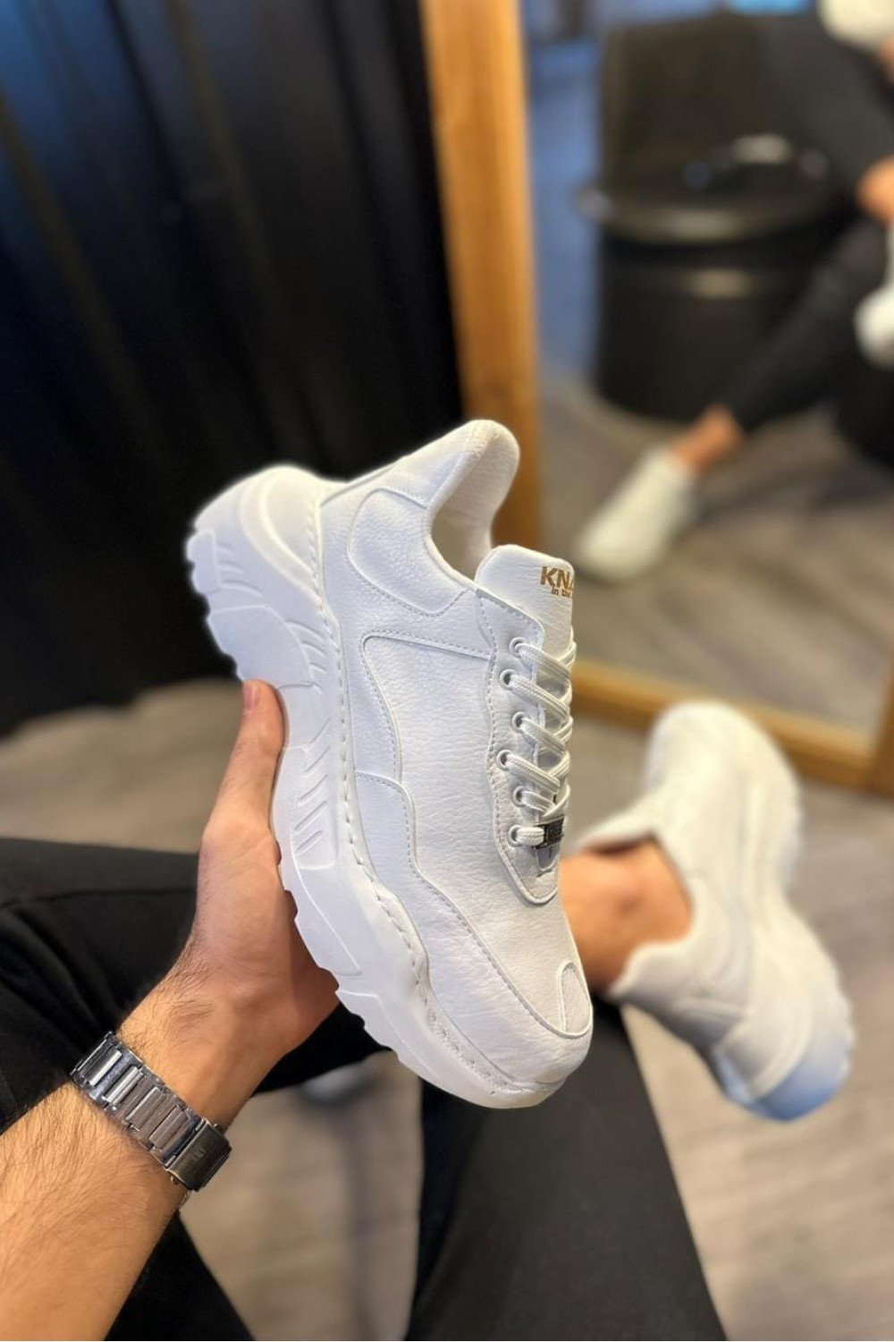 KN-N75 Erkek Günlük Bağcıklı Cilt Spor Sneaker Ayakkabı CBT - Beyaz Erkek Ayakkabı KN-N75 Erkek Günlük Bağcıklı Cilt Spor Sneaker Ayakkabı CBT - Beyaz – Knack Erkek Ayakkabı