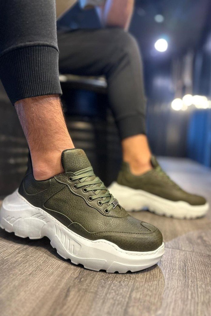 KN-N75 Erkek Günlük Bağcıklı Cilt Spor Sneaker Ayakkabı CBT - Haki KN-N75 Erkek Günlük Bağcıklı Cilt Spor Sneaker Ayakkabı CBT - Haki