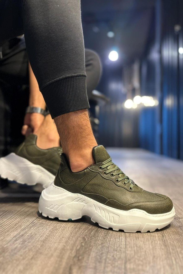 KN-N75 Erkek Günlük Bağcıklı Cilt Spor Sneaker Ayakkabı CBT - Haki KN-N75 Erkek Günlük Bağcıklı Cilt Spor Sneaker Ayakkabı CBT - Haki