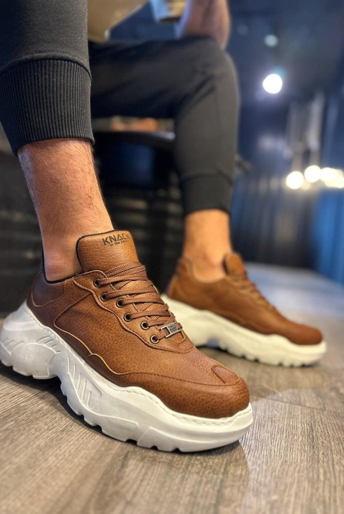 KN-N75 Erkek Günlük Bağcıklı Cilt Spor Sneaker Ayakkabı CBT - Taba KN-N75 Erkek Günlük Bağcıklı Cilt Spor Sneaker Ayakkabı CBT - Taba