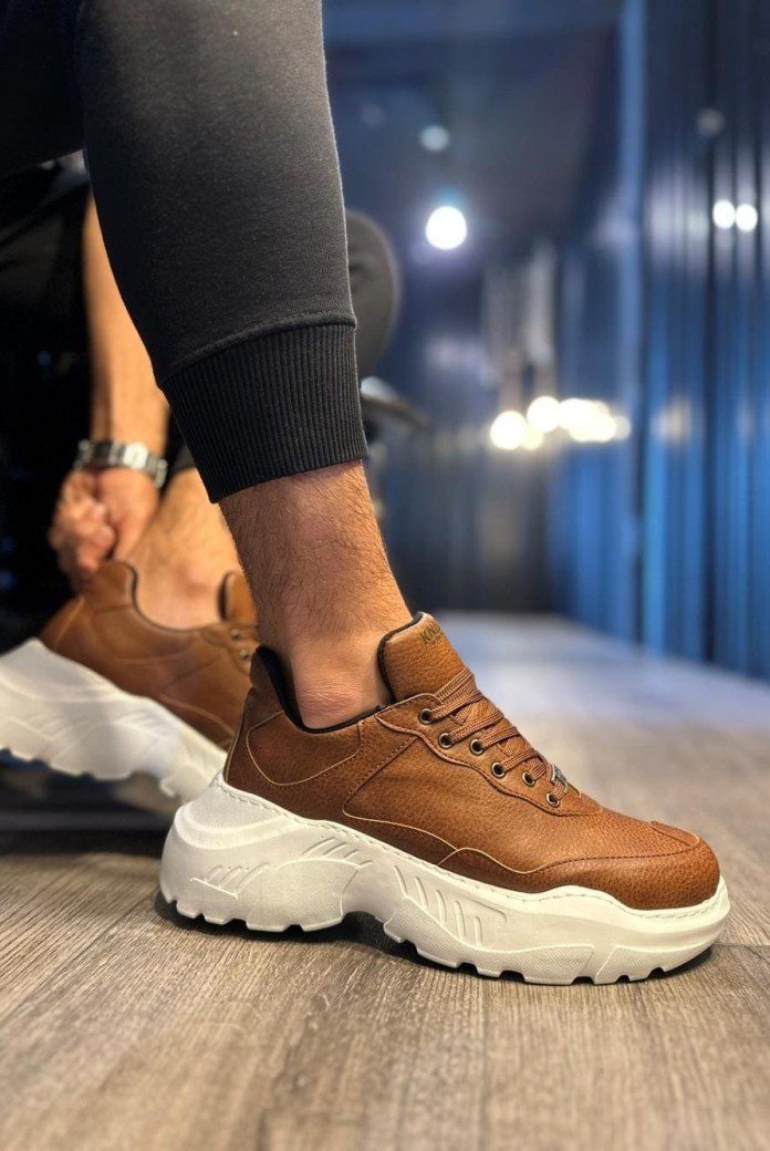 KN-N75 Erkek Günlük Bağcıklı Cilt Spor Sneaker Ayakkabı CBT - Taba KN-N75 Erkek Günlük Bağcıklı Cilt Spor Sneaker Ayakkabı CBT - Taba