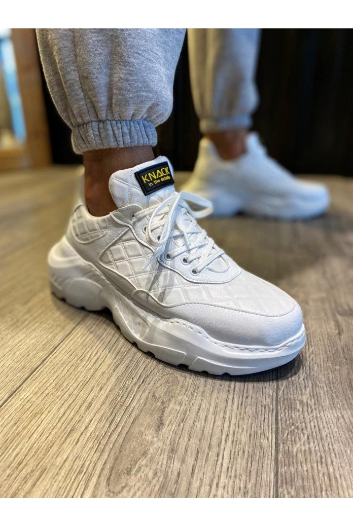 KN-N75 Erkek Günlük Bağcıklı Kapitone Desenli Cilt Spor Sneaker Ayakkabı CBT - Beyaz KN-N75 Erkek Günlük Bağcıklı Kapitone Desenli Cilt Spor Sneaker Ayakkabı CBT - Beyaz