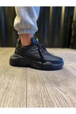 KN-N75 Erkek Günlük Bağcıklı Kapitone Desenli Cilt Spor Sneaker Ayakkabı CST - Siyah KN-N75 Erkek Günlük Bağcıklı Kapitone Desenli Cilt Spor Sneaker Ayakkabı CST - Siyah