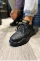 KN-N75 Erkek Günlük Bağcıklı Kapitone Desenli Cilt Spor Sneaker Ayakkabı CST - Siyah Erkek Ayakkabı KN-N75 Erkek Günlük Bağcıklı Kapitone Desenli Cilt Spor Sneaker Ayakkabı CST - Siyah – Knack Erkek Ayakkabı