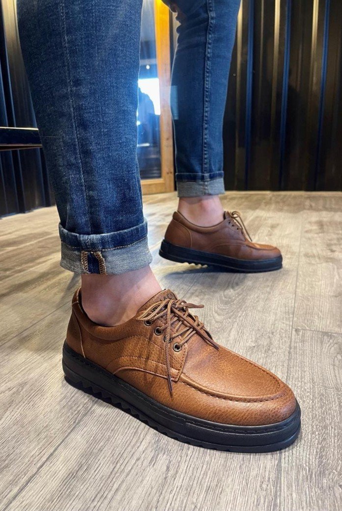 KN-T12 Erkek Günlük Bağcıklı Cilt Klasik Ayakkabı CST - Taba KN-T12 Erkek Günlük Bağcıklı Cilt Klasik Ayakkabı CST - Taba