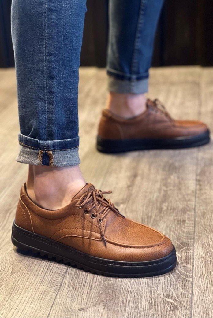 KN-T12 Erkek Günlük Bağcıklı Cilt Klasik Ayakkabı CST - Taba KN-T12 Erkek Günlük Bağcıklı Cilt Klasik Ayakkabı CST - Taba