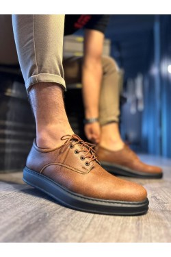 KN001 Erkek Günlük Bağcıklı Cilt Klasik Ayakkabı CST - Taba