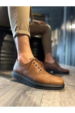 KN001 Erkek Günlük Bağcıklı Cilt Klasik Ayakkabı CST - Taba