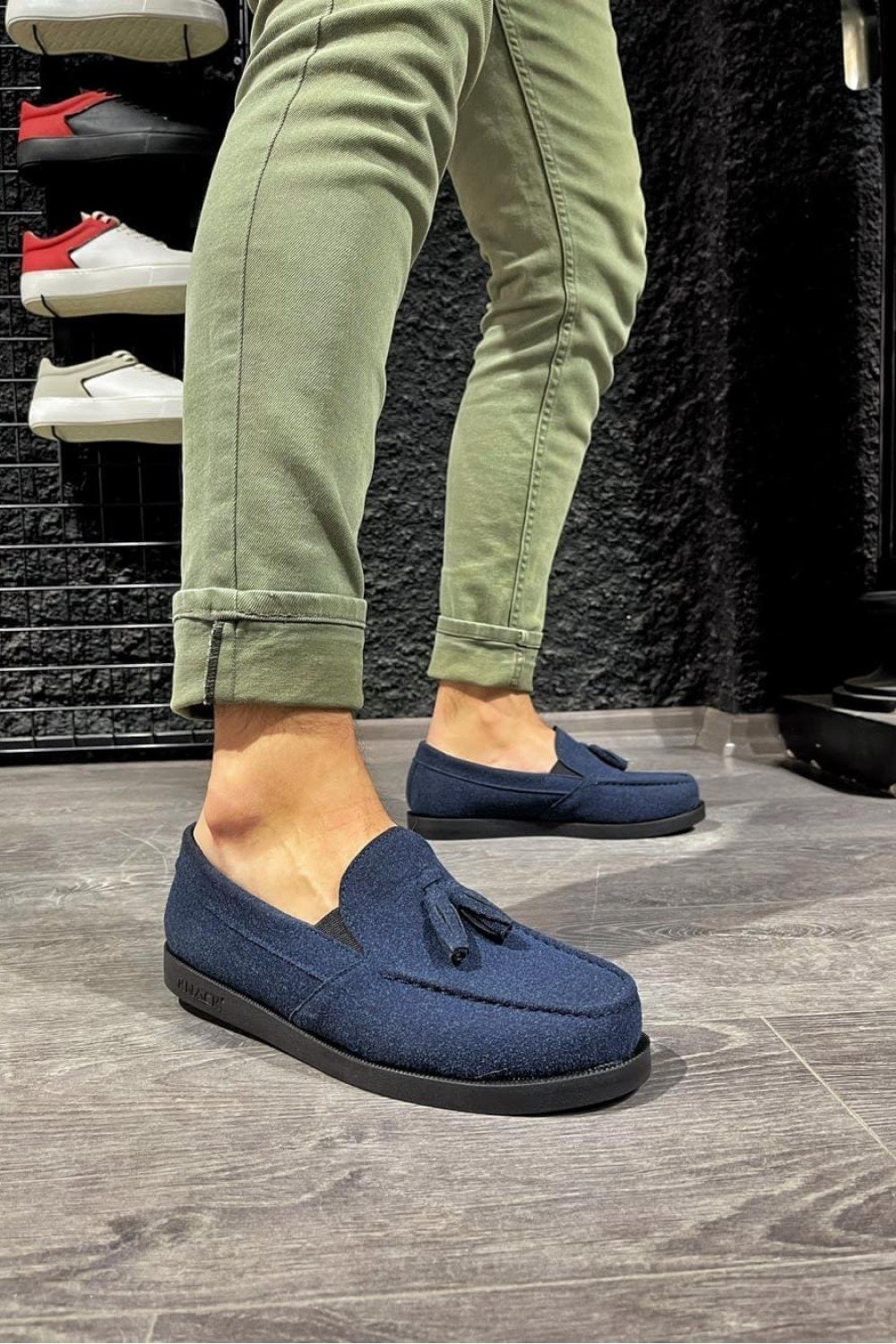 KN007 Erkek Günlük Bağcıksız Loafer Corcik Süet Klasik Ayakkabı SST - Mavi – Knack Erkek Ayakkabı