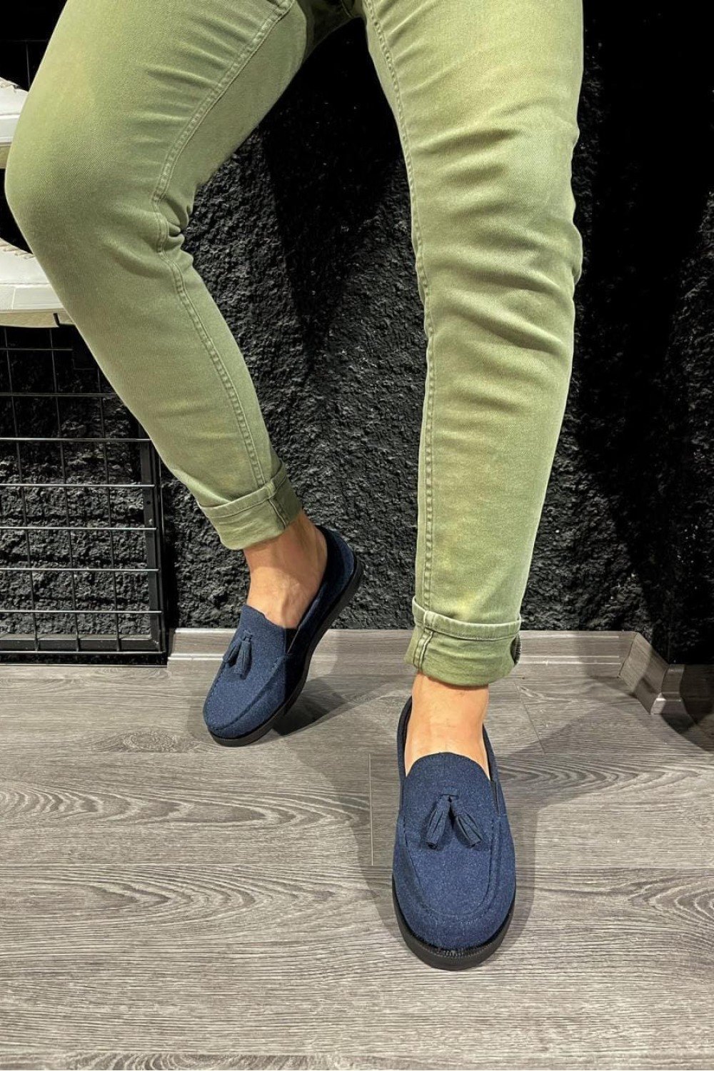 KN007 Erkek Günlük Bağcıksız Loafer Corcik Süet Klasik Ayakkabı SST - Mavi – Knack Erkek Ayakkabı