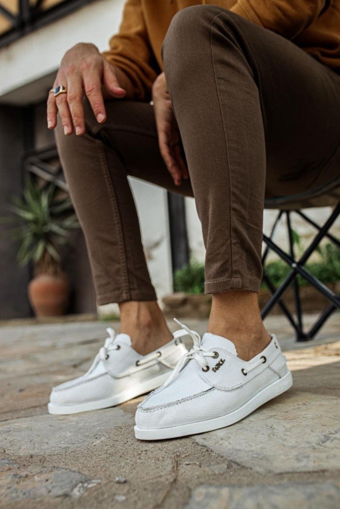 KN008 Erkek Günlük Bağcıklı Keten Klasik Ayakkabı KBT - Beyaz KN008 Erkek Günlük Bağcıklı Keten Klasik Ayakkabı KBT - Beyaz