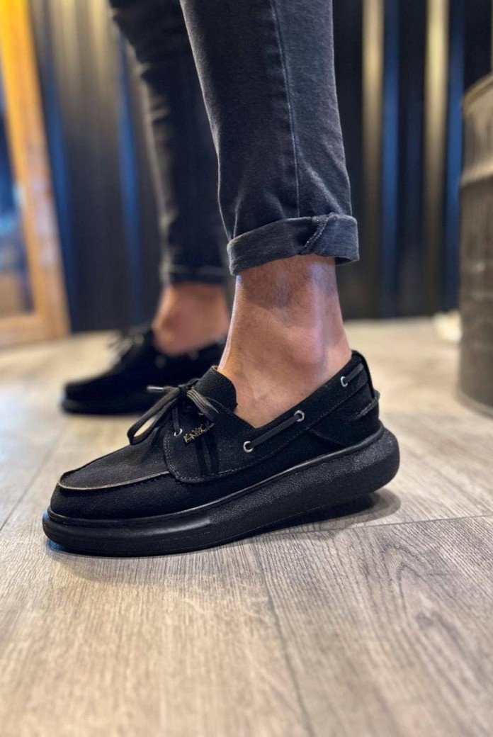 KN009 Erkek Günlük Bağcıklı Süet Klasik Ayakkabı SST - Siyah KN009 Erkek Günlük Bağcıklı Süet Klasik Ayakkabı SST - Siyah