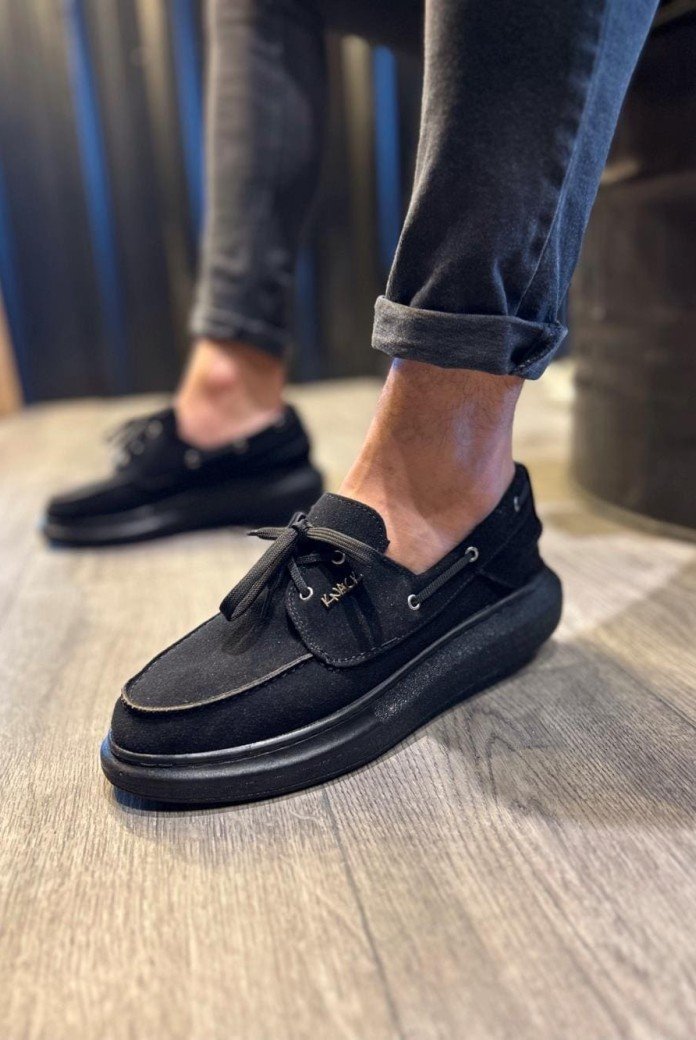 KN009 Erkek Günlük Bağcıklı Süet Klasik Ayakkabı SST - Siyah KN009 Erkek Günlük Bağcıklı Süet Klasik Ayakkabı SST - Siyah