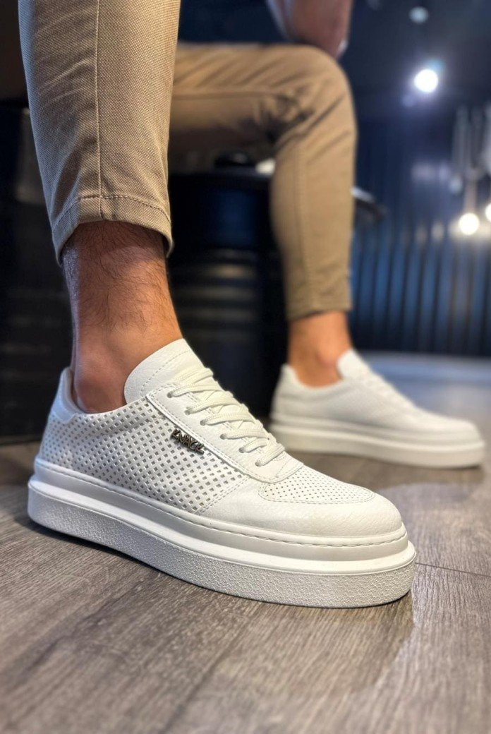 KN013 Erkek Günlük Bağcıklı Cilt Spor Sneaker Ayakkabı CBT - Beyaz KN013 Erkek Günlük Bağcıklı Cilt Spor Sneaker Ayakkabı CBT - Beyaz