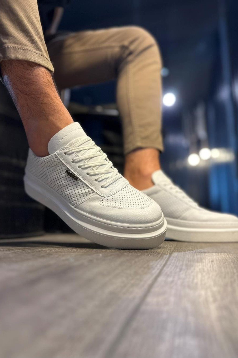 KN013 Erkek Günlük Bağcıklı Cilt Spor Sneaker Ayakkabı CBT - Beyaz Erkek Ayakkabı KN013 Erkek Günlük Bağcıklı Cilt Spor Sneaker Ayakkabı CBT - Beyaz – Knack Erkek Ayakkabı