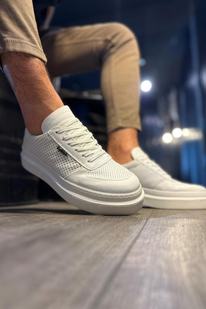 KN013 Erkek Günlük Bağcıklı Cilt Spor Sneaker Ayakkabı CBT - Beyaz KN013 Erkek Günlük Bağcıklı Cilt Spor Sneaker Ayakkabı CBT - Beyaz