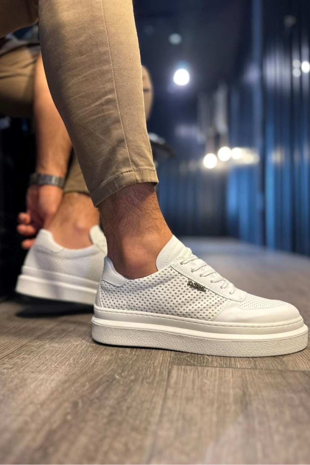KN013 Erkek Günlük Bağcıklı Cilt Spor Sneaker Ayakkabı CBT - Beyaz Erkek Ayakkabı KN013 Erkek Günlük Bağcıklı Cilt Spor Sneaker Ayakkabı CBT - Beyaz – Knack Erkek Ayakkabı