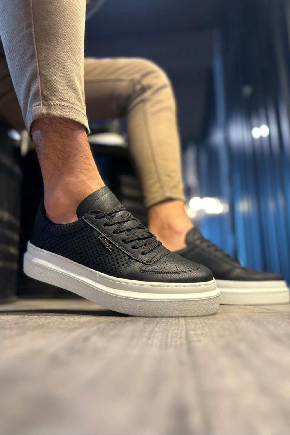 KN013 Erkek Günlük Bağcıklı Cilt Spor Sneaker Ayakkabı CBT - Siyah Erkek Ayakkabı KN013 Erkek Günlük Bağcıklı Cilt Spor Sneaker Ayakkabı CBT - Siyah – Knack Erkek Ayakkabı