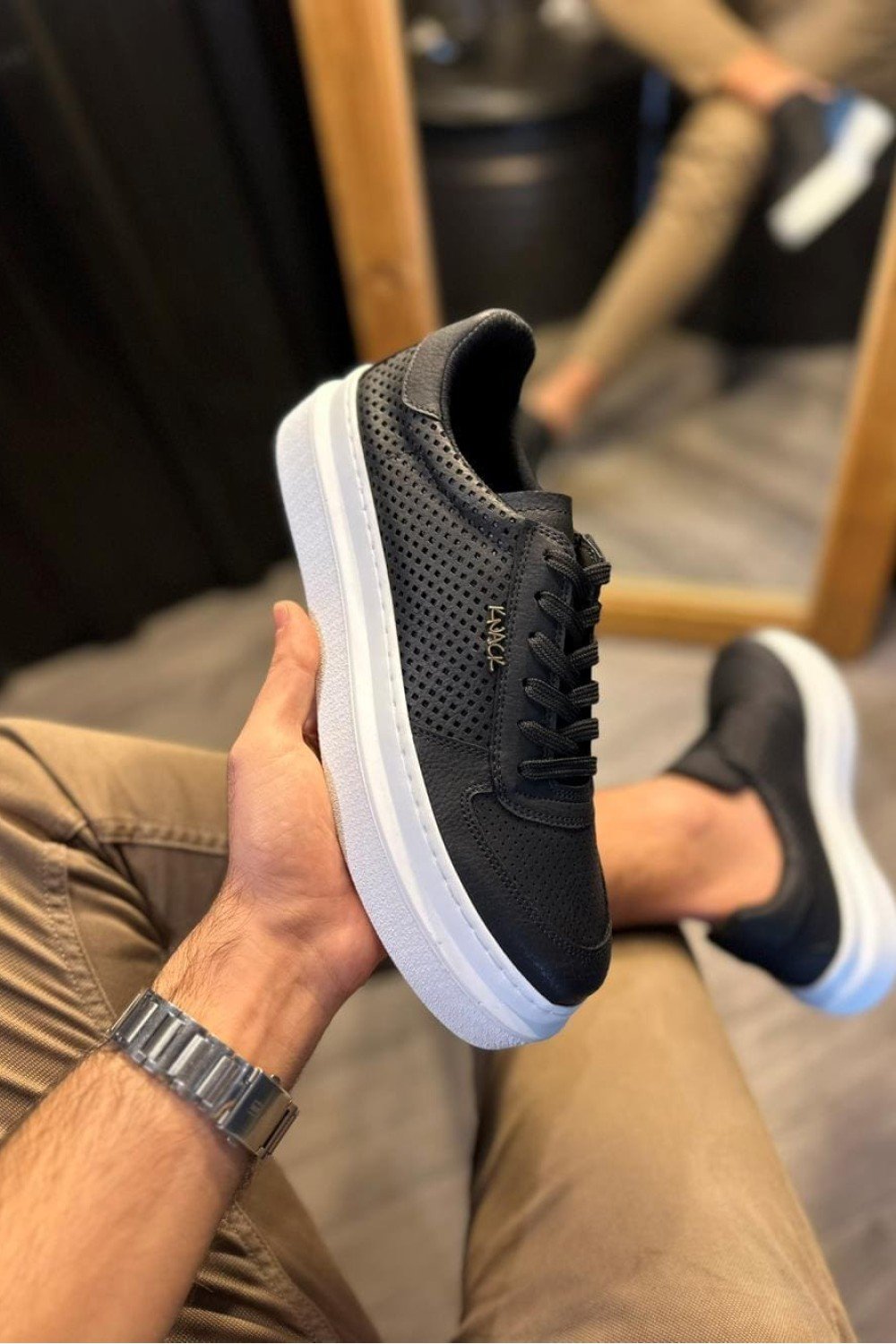 KN013 Erkek Günlük Bağcıklı Cilt Spor Sneaker Ayakkabı CBT - Siyah Erkek Ayakkabı KN013 Erkek Günlük Bağcıklı Cilt Spor Sneaker Ayakkabı CBT - Siyah – Knack Erkek Ayakkabı