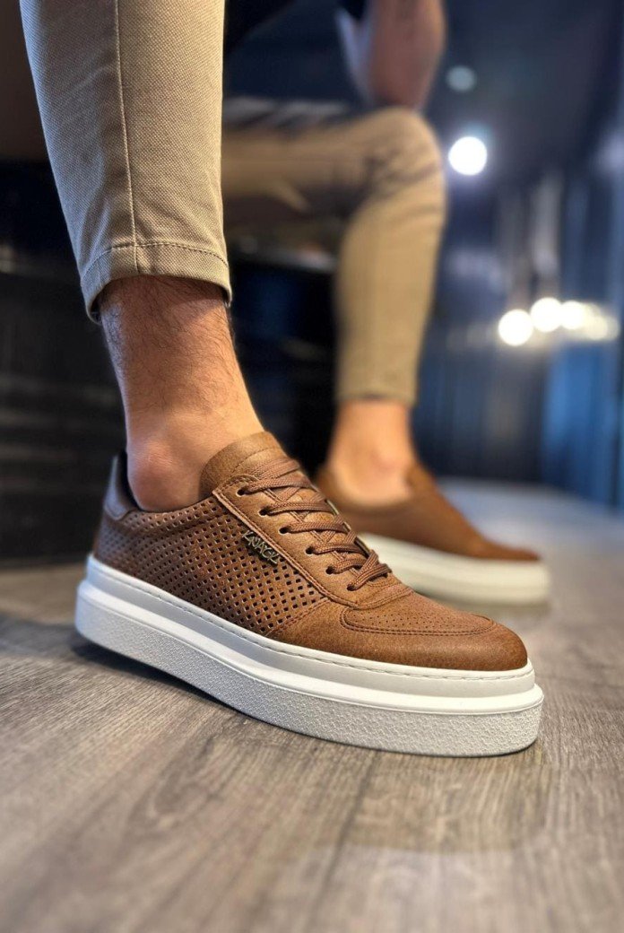 KN013 Erkek Günlük Bağcıklı Cilt Spor Sneaker Ayakkabı CBT - Taba KN013 Erkek Günlük Bağcıklı Cilt Spor Sneaker Ayakkabı CBT - Taba