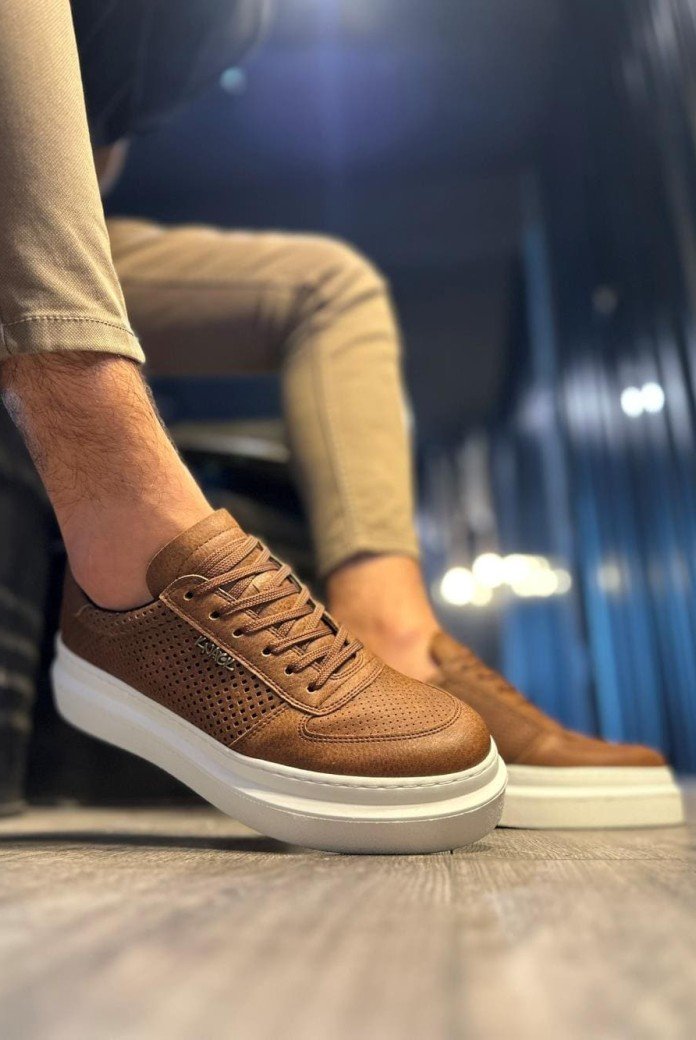 KN013 Erkek Günlük Bağcıklı Cilt Spor Sneaker Ayakkabı CBT - Taba KN013 Erkek Günlük Bağcıklı Cilt Spor Sneaker Ayakkabı CBT - Taba