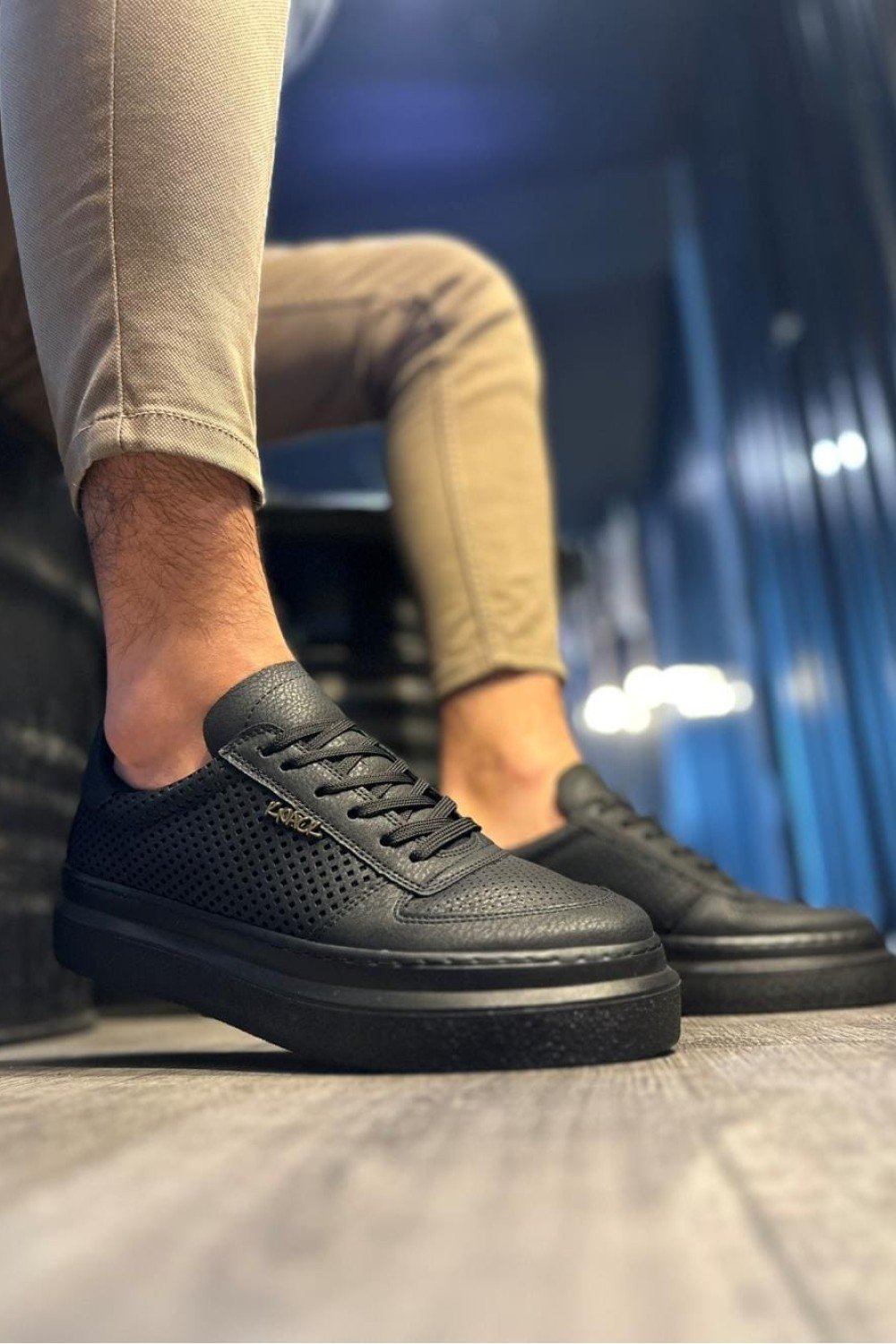 KN013 Erkek Günlük Bağcıklı Cilt Spor Sneaker Ayakkabı CST - Siyah Erkek Ayakkabı KN013 Erkek Günlük Bağcıklı Cilt Spor Sneaker Ayakkabı CST - Siyah – Knack Erkek Ayakkabı