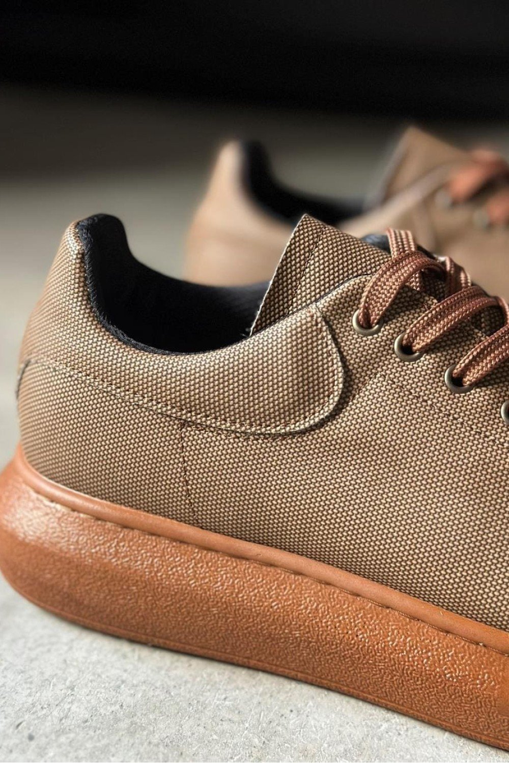 KN041 Erkek Günlük Bağcıklı Tırtıklı Cilt Spor Sneaker Ayakkabı CTT - Taba – Knack Erkek Ayakkabı