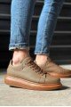 KN041 Erkek Günlük Bağcıklı Tırtıklı Cilt Spor Sneaker Ayakkabı CTT - Taba – Knack Erkek Ayakkabı