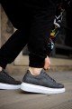 KN044 Erkek Günlük Bağcıklı Cilt Spor Sneaker Ayakkabı CBT - Gri – Knack Erkek Ayakkabı
