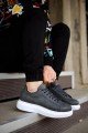 KN044 Erkek Günlük Bağcıklı Cilt Spor Sneaker Ayakkabı CBT - Gri – Knack Erkek Ayakkabı