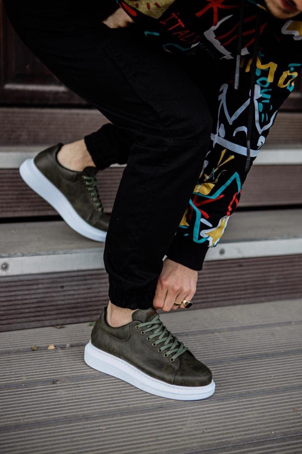 KN044 Erkek Günlük Bağcıklı Cilt Spor Sneaker Ayakkabı CBT - Haki Erkek Ayakkabı KN044 Erkek Günlük Bağcıklı Cilt Spor Sneaker Ayakkabı CBT - Haki – Knack Erkek Ayakkabı