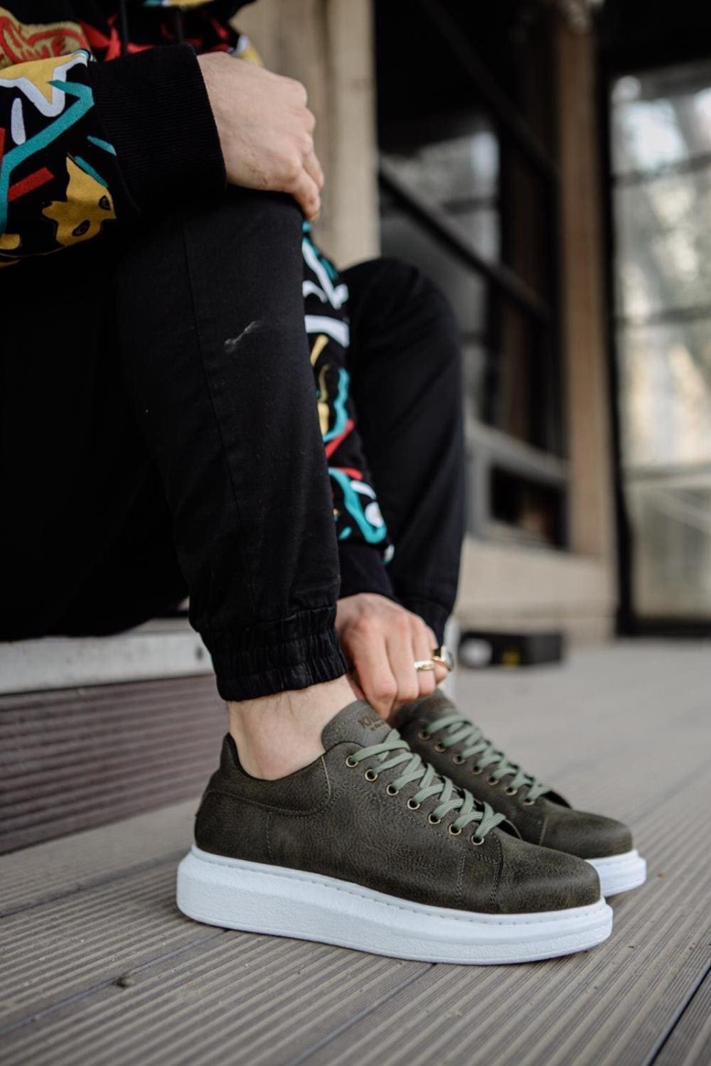 KN044 Erkek Günlük Bağcıklı Cilt Spor Sneaker Ayakkabı CBT - Haki Erkek Ayakkabı KN044 Erkek Günlük Bağcıklı Cilt Spor Sneaker Ayakkabı CBT - Haki – Knack Erkek Ayakkabı