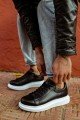 KN044 Erkek Günlük Bağcıklı Cilt Spor Sneaker Ayakkabı CBT - Siyah – Knack Erkek Ayakkabı