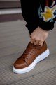 KN044 Erkek Günlük Bağcıklı Cilt Spor Sneaker Ayakkabı CBT - Taba – Knack Erkek Ayakkabı