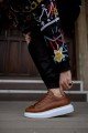 KN044 Erkek Günlük Bağcıklı Cilt Spor Sneaker Ayakkabı CBT - Taba – Knack Erkek Ayakkabı