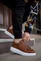 KN044 Erkek Günlük Bağcıklı Cilt Spor Sneaker Ayakkabı CBT - Taba – Knack Erkek Ayakkabı